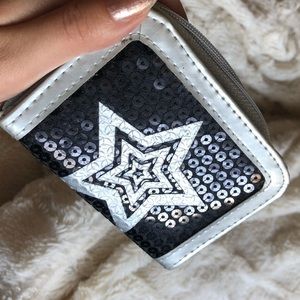 Star sequined keychain wallet